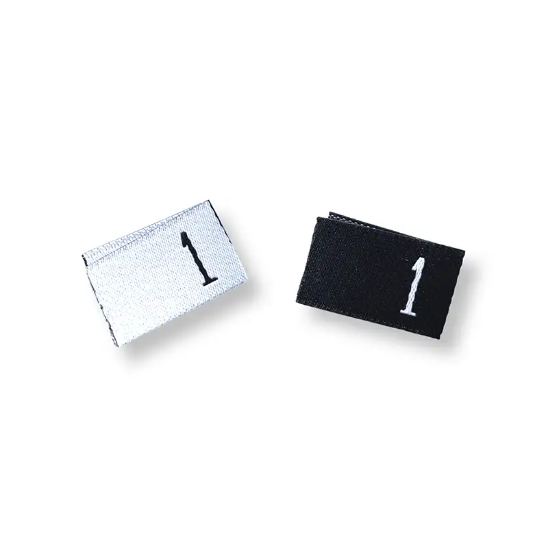 Weblabels mit Aufdruck Ziffer 1. Einmal in schwarz und einmal in weiß