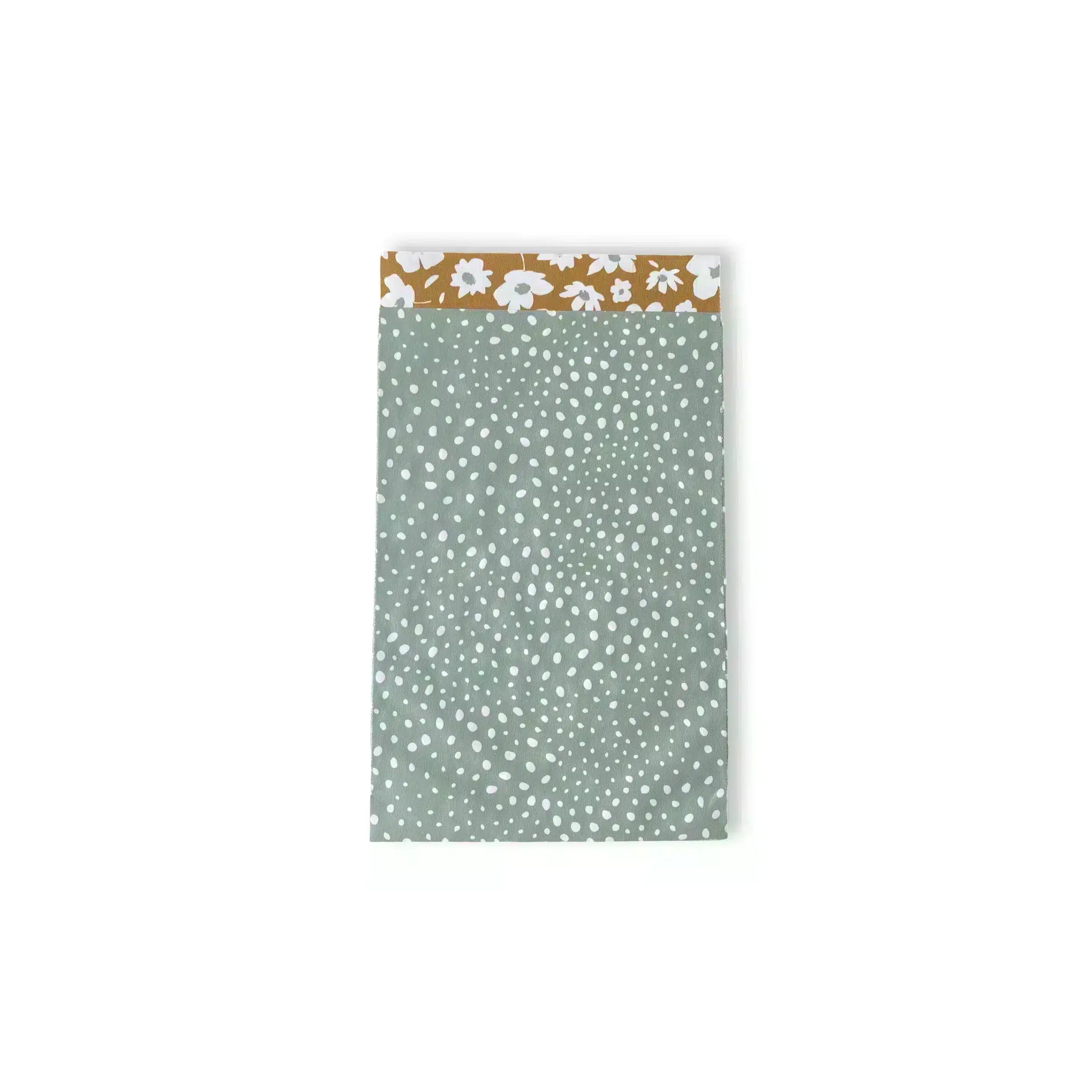 Papiertüte Grün Dots/Blumen 12x19mm