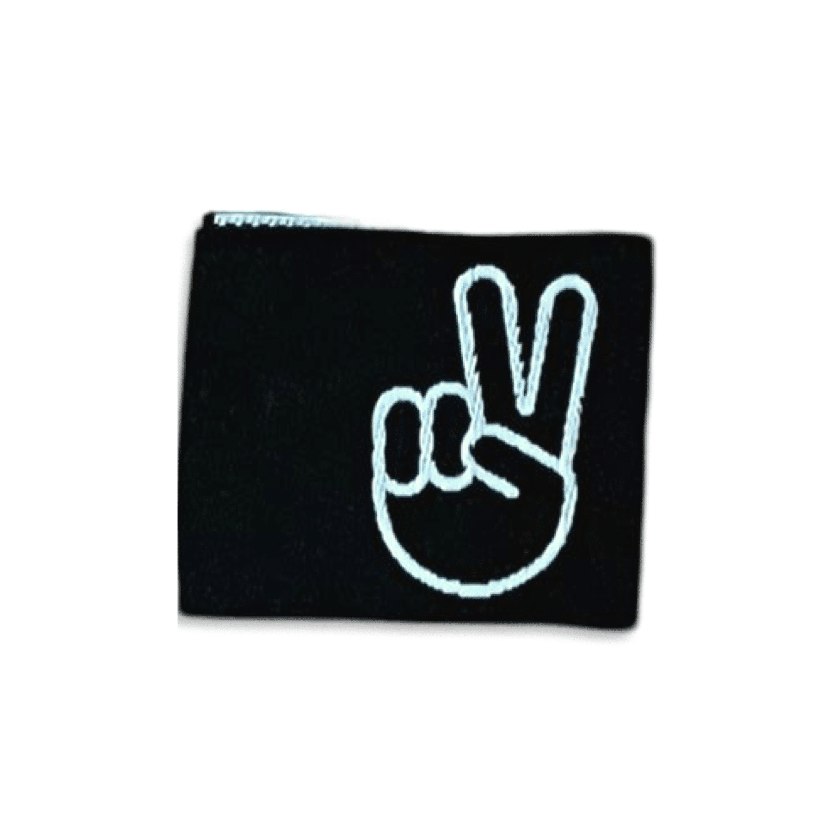 2Stk. Weblabels "peace hand" schwarz
