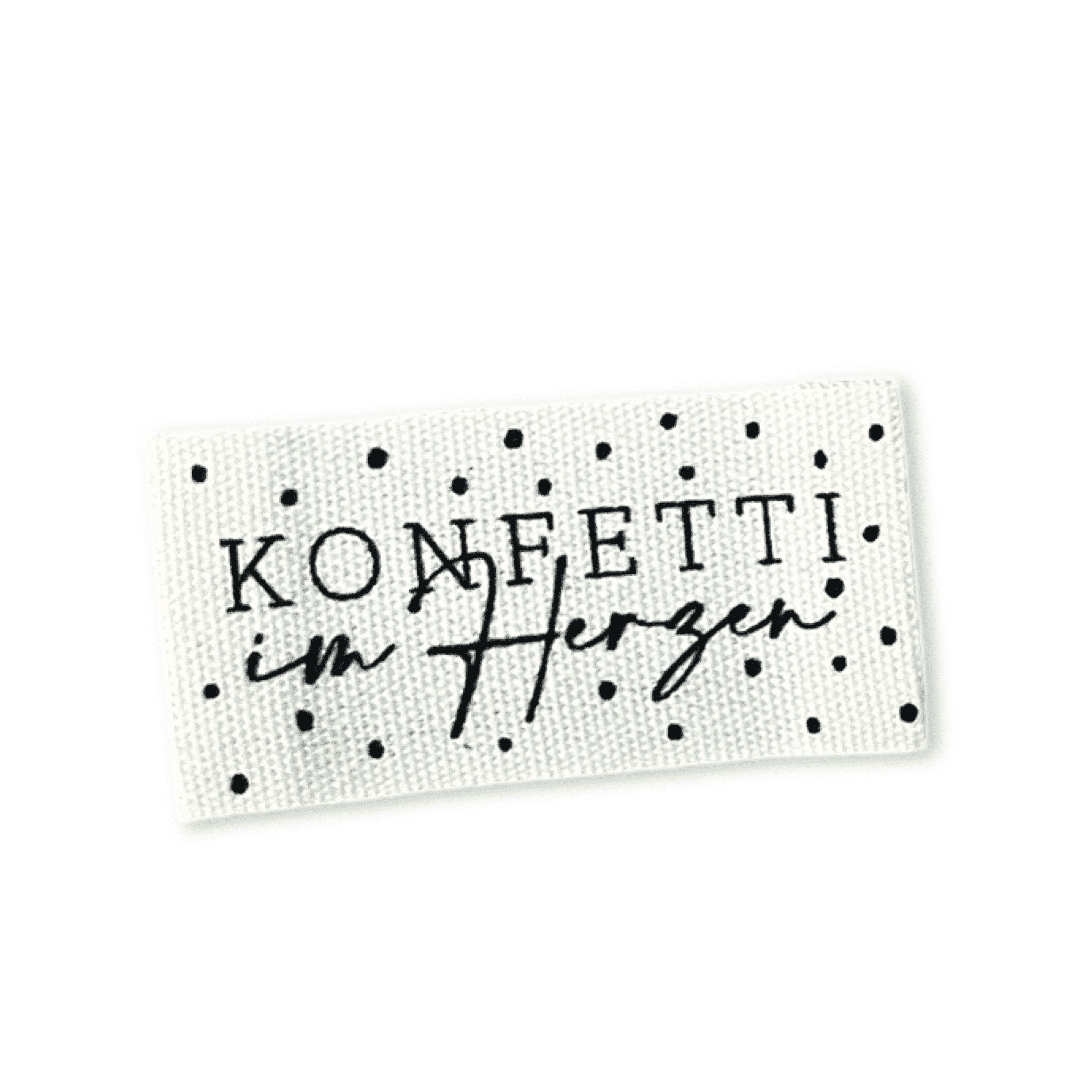 2 Baumwoll-Labels "Konfetti im Herzen"
