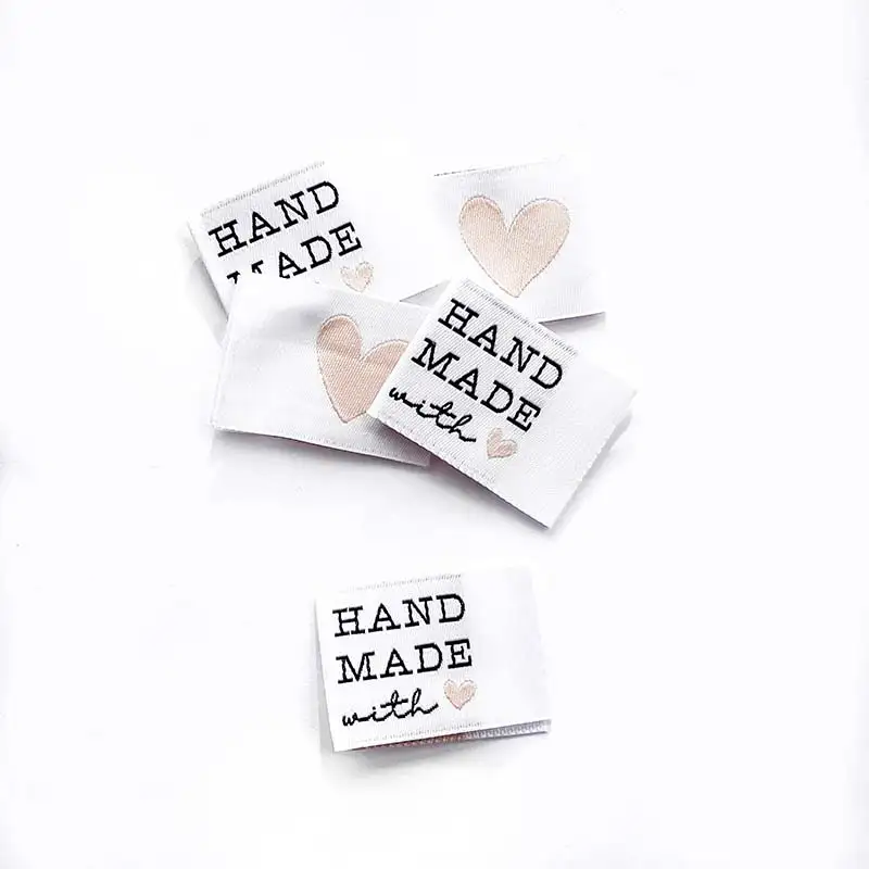 Weblabel mit Aufschrift handmade with