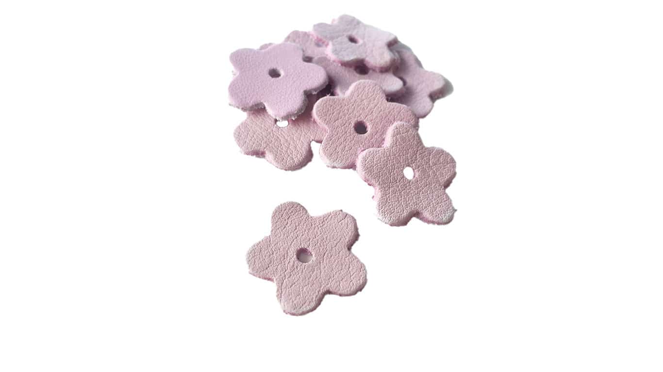 Lederblumen Patches in der Farbe hell lila