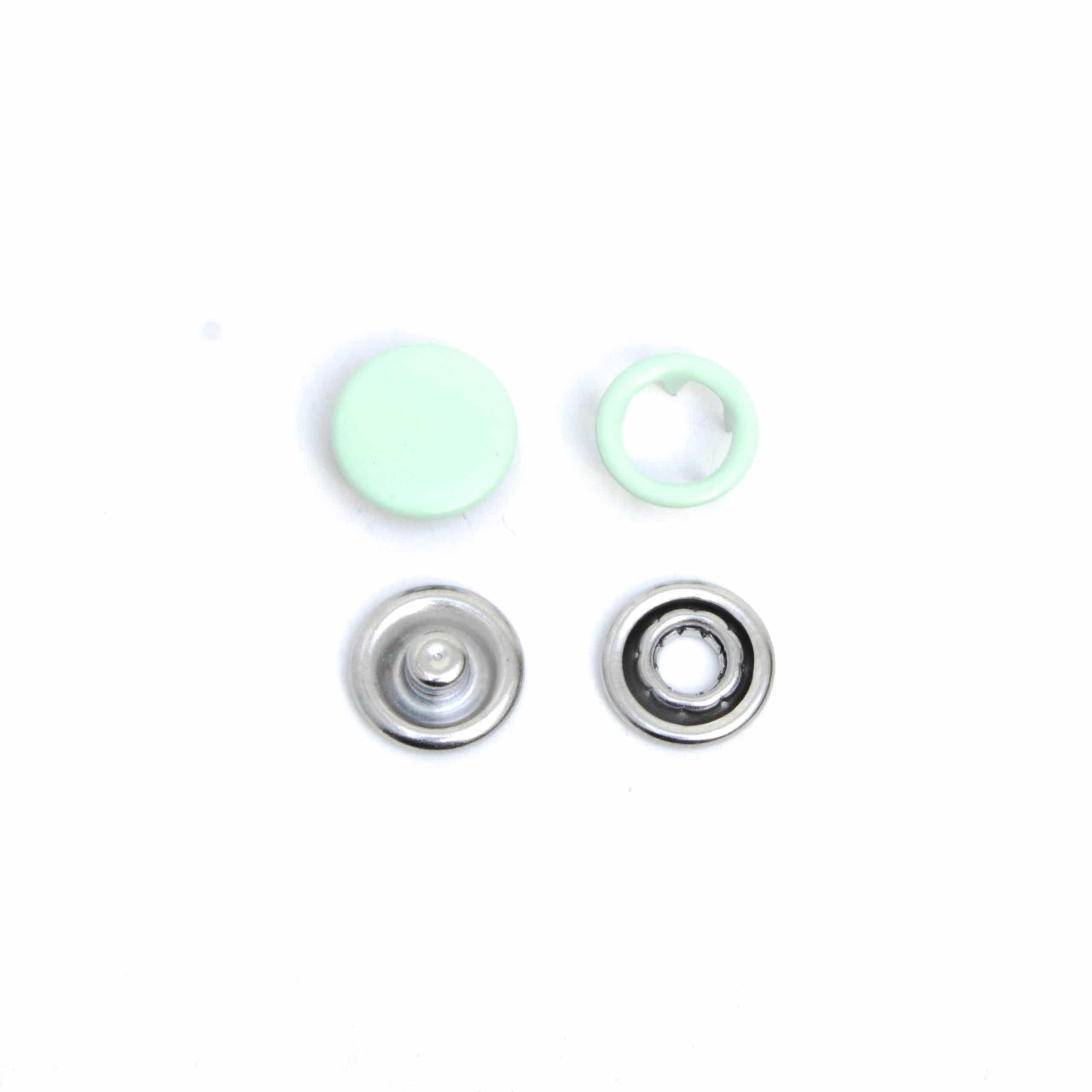 Jersey-Druckknopf Pastell-Grün Matt/Puder-Optik JuSt Snaps