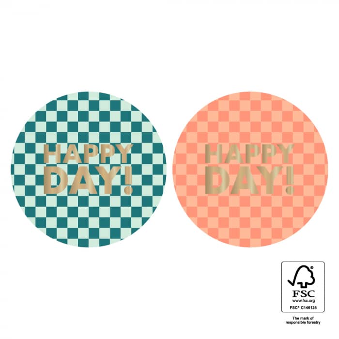 Sticker gold-Effekt Happy Day 55mm