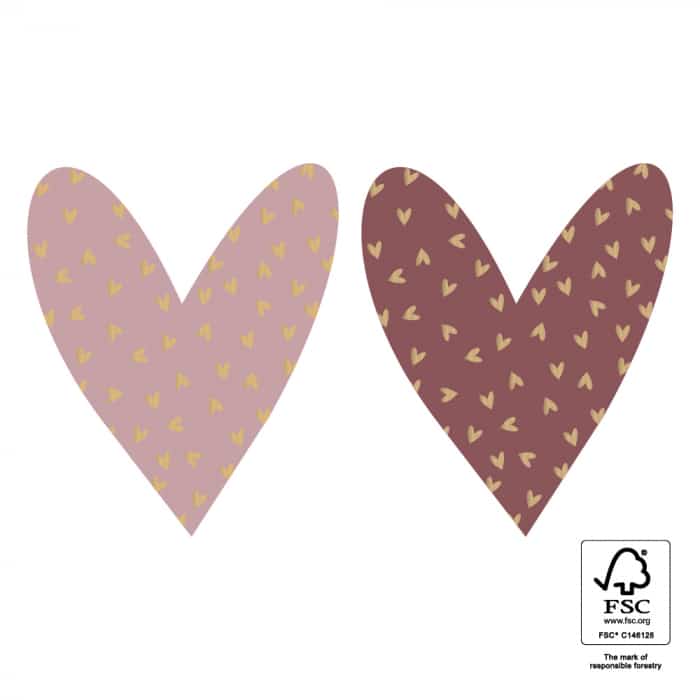 Sticker gold-Effekt Herz Kontur 61mm