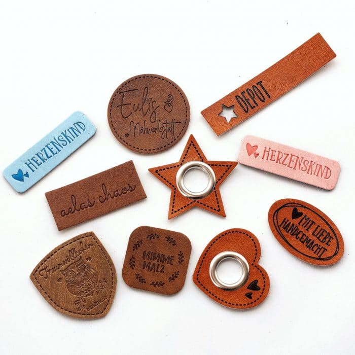 Personalisierte Kunstlederlabels