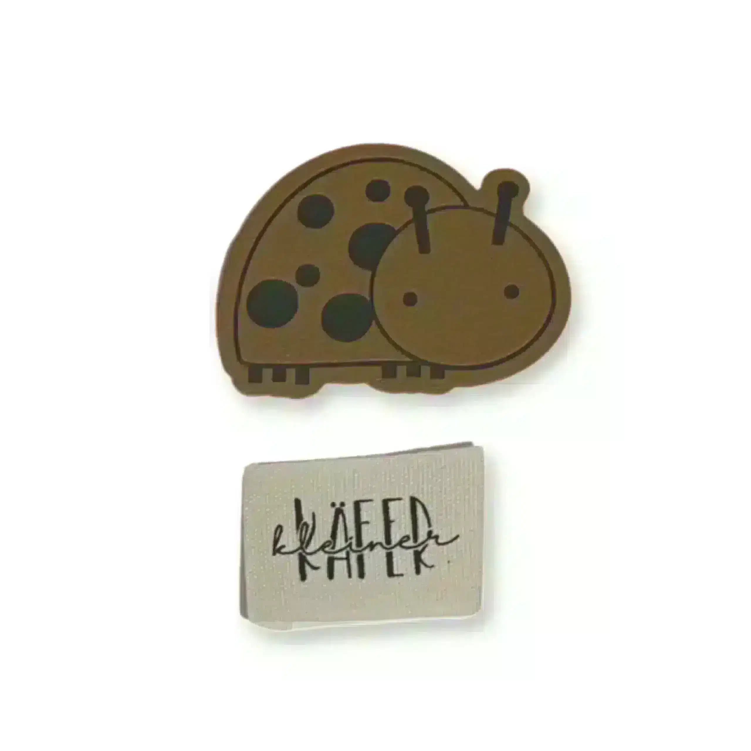 1Set Baumwoll Label "kleiner Käfer" und Iron-on Lederlabel "Käfer"