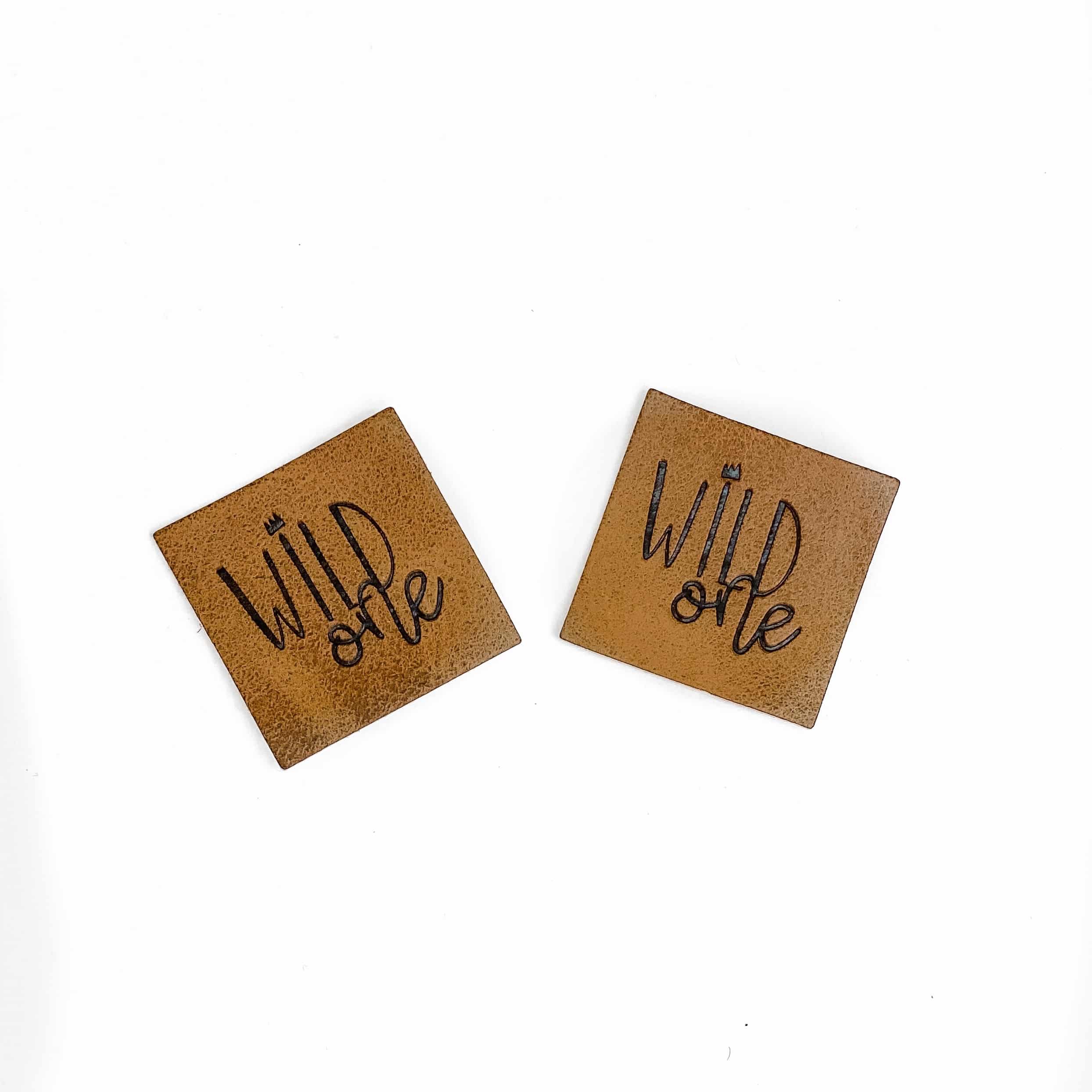 5 Aufnäher Kunstleder Wild one