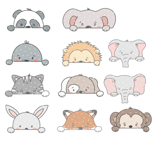 Applivorlage "Peekaboo Tiere Set"