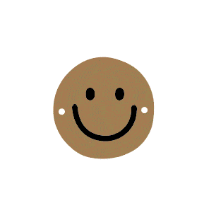 2 Aufnäher Iron-on Kunstlederlabel Mini "Smiley"