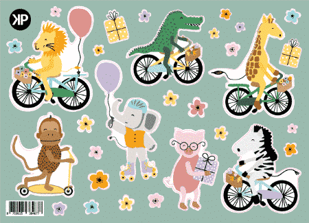 A5 Stickerbogen - Party Tiere