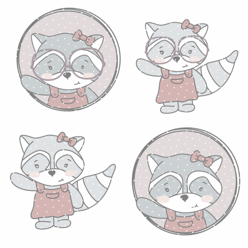 Stickdatei Waschbär Susi