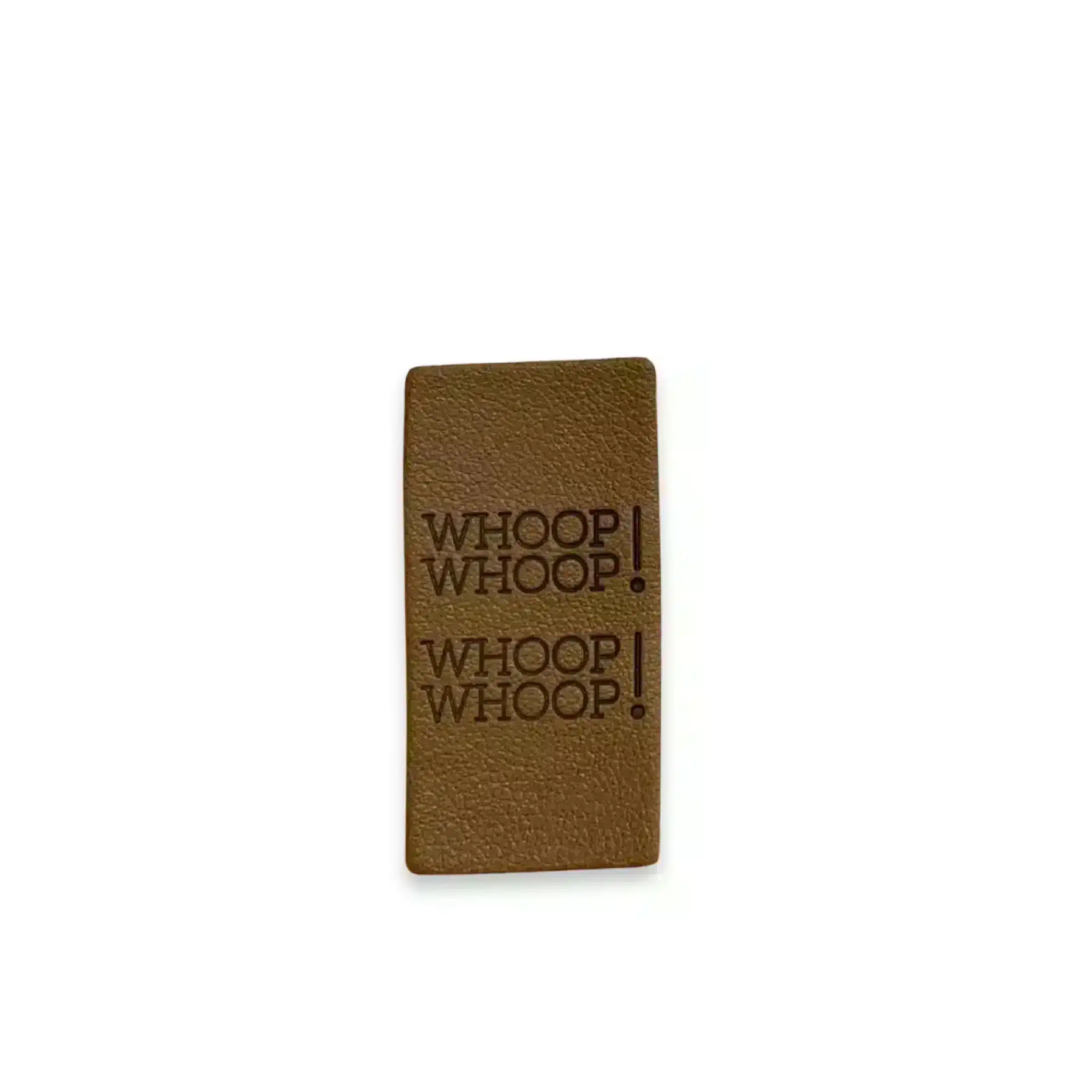 2 Aufnäher Kunstlederlabel "WHOOP WHOOP"